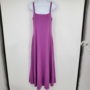 NWT Gap Ribbed Knit Maxi Dress Purple Spaghetti Strap Square Neck Casual Medium